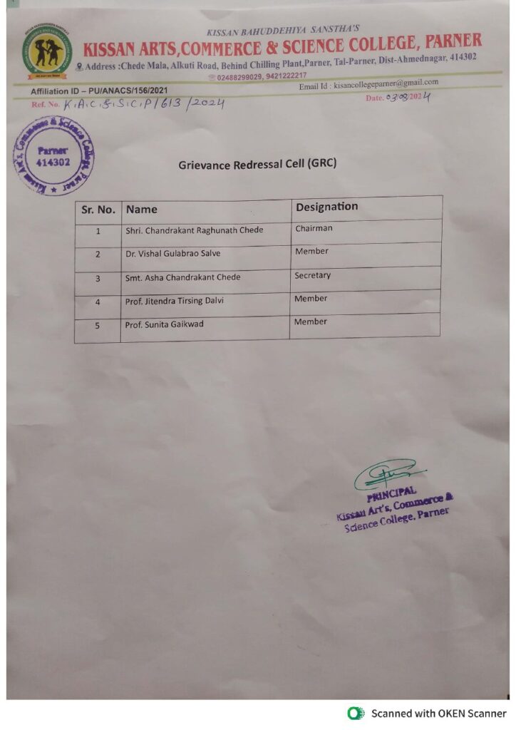 thumbnail of GRIEVANCE REDRESSAL CELL(GRC)